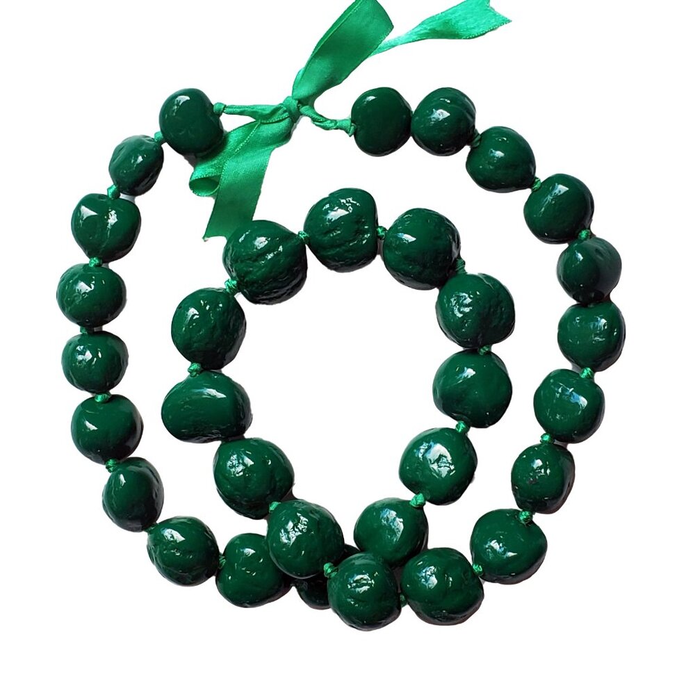 Solid Colors - Kukui Nut Lei Necklace Hawaiian Wedding Luau Graduation